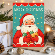 Retro Vintage Weihnachtsmann Glanz Weihnachten