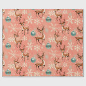 Retro Vintage Weihnachtsmann II Wrapping Paper Geschenkpapier (Flach)