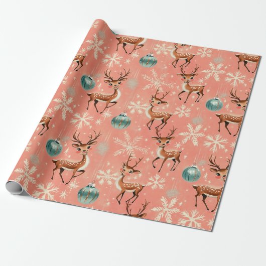 Retro Vintage Weihnachtsmann II Wrapping Paper Geschenkpapier (Ungerollt)