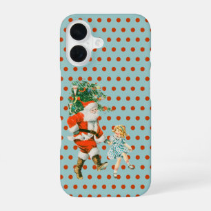 Retro Vintage Weihnachtsmann & Mädchen Weihnachten iPhone 16 Hülle