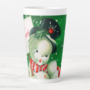 Retro Vintage Weihnachtsmann Schneemann Weihnachte Milchtasse