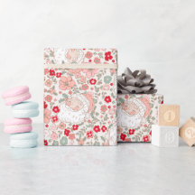 Retro Vintage Weihnachtsmann Weihnachten Floral
