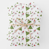 Retro Vintage Weihnachtsmann Weihnachtsmann Geschenkpapier Set (Beispiel)