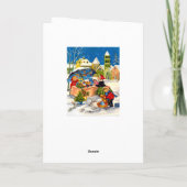 Retro Vintage Weihnachtsmarkt Feiertagskarte (Rückseite)