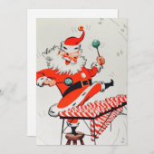 Retro Vintage Weihnachtsmusik Feiertagskarte (Vorne/Hinten)