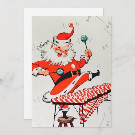 Retro Vintage Weihnachtsmusik Feiertagskarte (Vorne/Hinten)