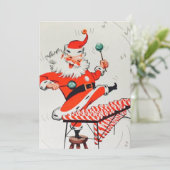 Retro Vintage Weihnachtsmusik Feiertagskarte (Stehend Vorderseite)