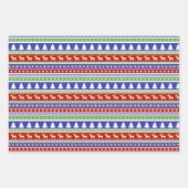 Retro Vintage Weihnachtsmuster Geschenkpapier Set (Vorderseite 2)