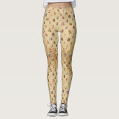 Retro Vintage Weihnachtsmuster Leggings (Vorderseite)
