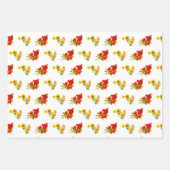 Retro Vintage Weihnachtsmuster Rose Geschenkpapier Set (Vorderseite 3)