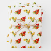 Retro Vintage Weihnachtsmuster Rose Geschenkpapier Set (Beispiel)