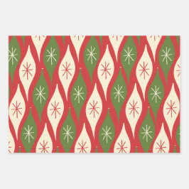 Retro Vintage Weihnachtsschmuck aus dem Mittelalte Geschenkpapier Set