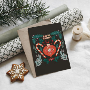 Retro Vintage Weihnachtsschmuck Feiertagspostkarte