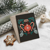 Retro Vintage Weihnachtsschmuck Feiertagspostkarte