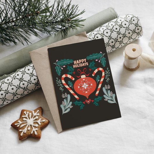 Retro Vintage Weihnachtsschmuck Feiertagspostkarte