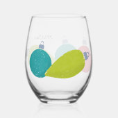 Retro Vintage Weihnachtsschmuck Personalisiert Weinglas Ohne Stiel (Rückseite)