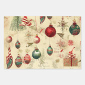 Retro Vintage Weihnachtsschmuck Pine Cones Geschenkpapier Set (Vorderseite)