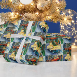 Retro Vintage Weihnachtsstadt Party Packung Geschenkpapier