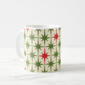 Retro Vintage Weihnachtsstars Muster Mitte des Jah Kaffeetasse (Vorderseite Links)