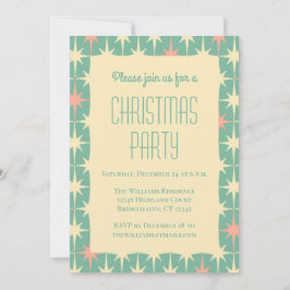 Retro Vintage Weihnachtssterne aus dem Mittelalter Einladung