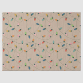 Retro Vintage Weihnachtsstreichenleuchten auf Kraf Seidenpapier