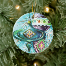 Retro Vintage Weihnachtszwiebeln Baum-Ornament