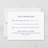 Retro Vintage Weiße Geschenkkarte (Rückseite)
