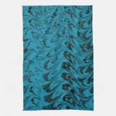 Retro Vintage Wellen-aquamarine schwarze Handtuch (Vertikal)