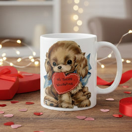 Retro Vintage Welpe Liebe Valentinstag Kaffeetasse