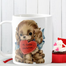 Retro Vintage Welpe Liebe Valentinstag
