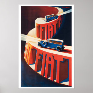 Retro Vintage Werbeauto Automobilsport Poster