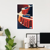 Retro Vintage Werbeauto Automobilsport Poster (Heimbüro)