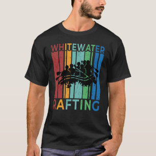 Retro Vintage White Water Rafting Silhouette Floßf T-Shirt