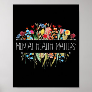 Retro Vintage Wildblume Psychische Gesundheit S Be Poster
