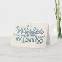 Retro Vintage Winter Wishes Christmas Feiertagskarte