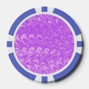 Retro Vintage Wirbel Lavendel Purpur Pokerchips