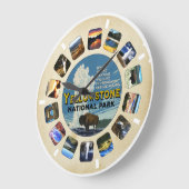 Retro Vintage Yellowstone National Park Souvenir Große Wanduhr (Winkel)
