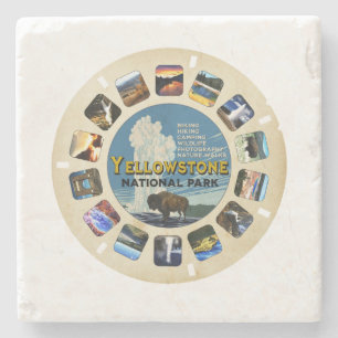 Retro-Vintage-Yellowstone-National-Park-Souvenir Steinuntersetzer