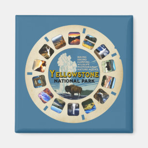 RETRO VINTAGE YELLOWSTONE NATIONALPARK SOUVENIR MAGNET