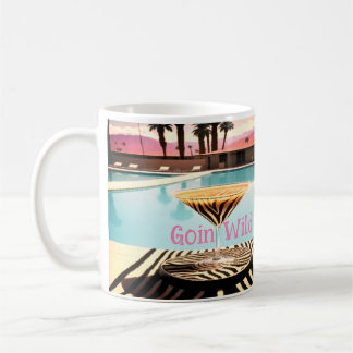 Retro Vintage Zebramotiv Poolside Palm Springs Kaffeetasse