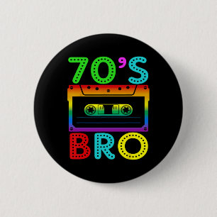 Retro Vintagen 70er Jahre Bro zu Halloween Familie Button