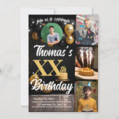 Retro Vintagen Personalisierten Jahre Geburtstag Einladung (Rückseite)