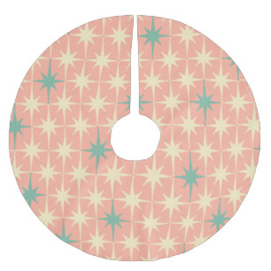 Retro Vintager 50er Mitte des Jahrhunderts Atompin Polyester Weihnachtsbaumdecke