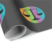 Retro Vintager 70er stuft Gesetzesgerechtigkeit - Geschenkpapier (Rolleneckpunkt)