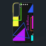 RETRO VINTAGER 80er FARBIG NEON TRENDY GEOMETRIC Samsung Galaxy Hülle<br><div class="desc">Retro Vintage 80er Jahre neon fluor farbenfrohe geometrische Muster. Set gegen Schwarz dieser angesagte 80er Jahre fluoreszierende Neonfarbenprint hat einen geometrischen Druck, der aus bunten Fluor-Quadraten, Linien, Dreiecken, Rahmen und Rechtecken von grün, blau, rosa, lila, blau und orange heißen Farben besteht. Dieses Modemuster der 1980er Jahre würde jedem gefallen, der...</div>