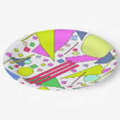 Retro Vintager 80er und 90er-Jahre-Stil Pappteller (Schrägansicht)