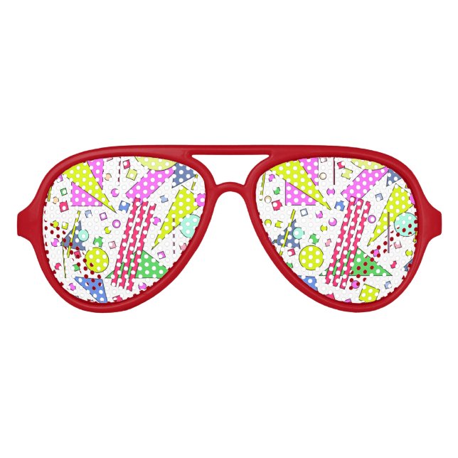 Retro Vintager 80er und 90er-Jahre-Stil Partybrille (Vorderseite)