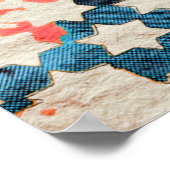 Retro-Vintager, abstrakter Patchwork-Hintergrund Poster (Ecke)