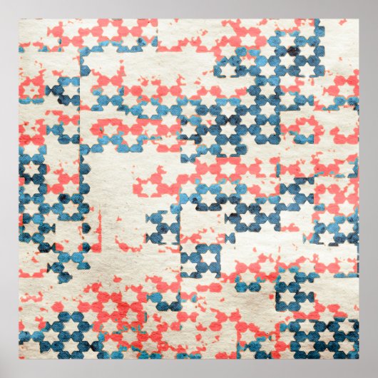 Retro-Vintager, abstrakter Patchwork-Hintergrund Poster (Vorne)