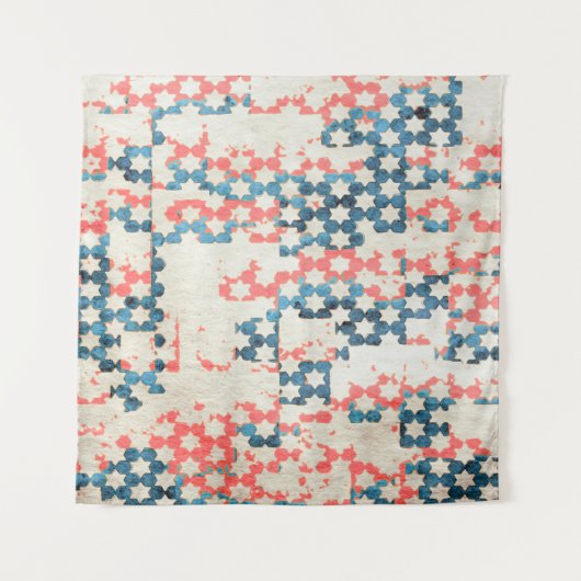 Retro-Vintager, abstrakter Patchwork-Hintergrund Wandteppich (Vorderseite)